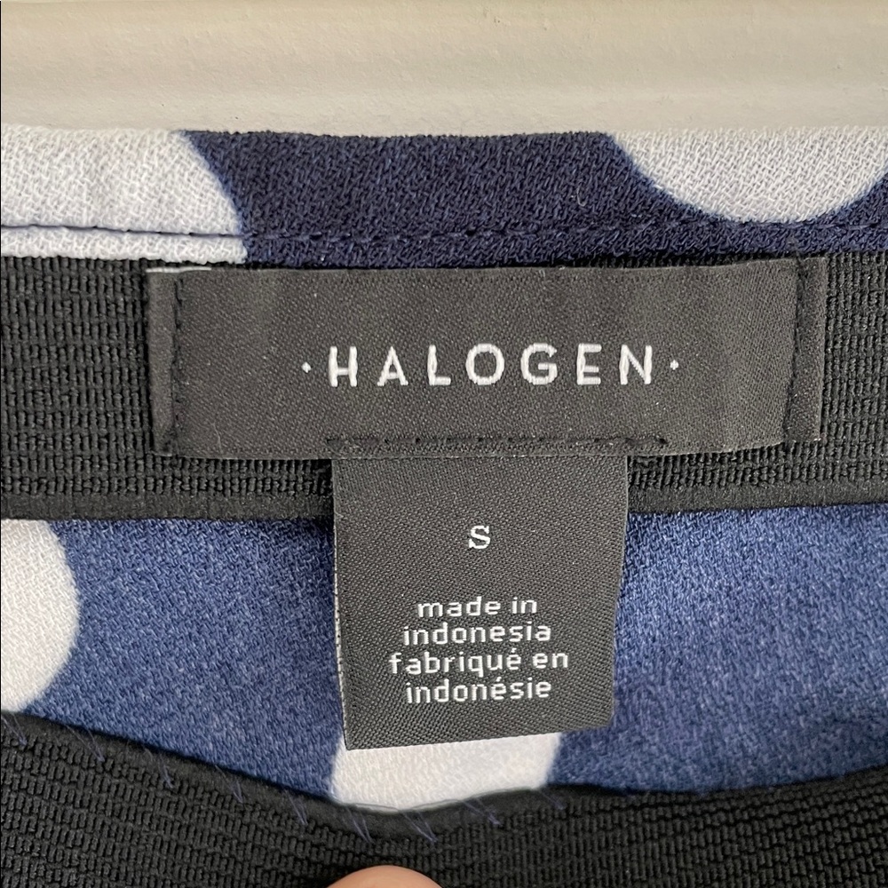 NWT Halogen Nordstrom Navy and White Polka Dot Lightweight A-line Skirt S - Picture 2 of 8